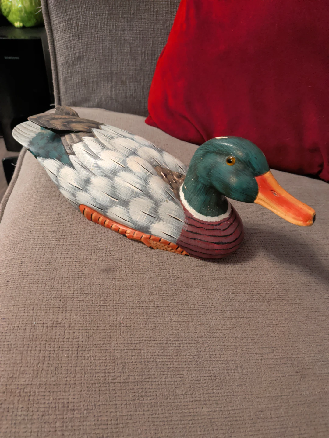 Wooden Mallard Duck Figurine