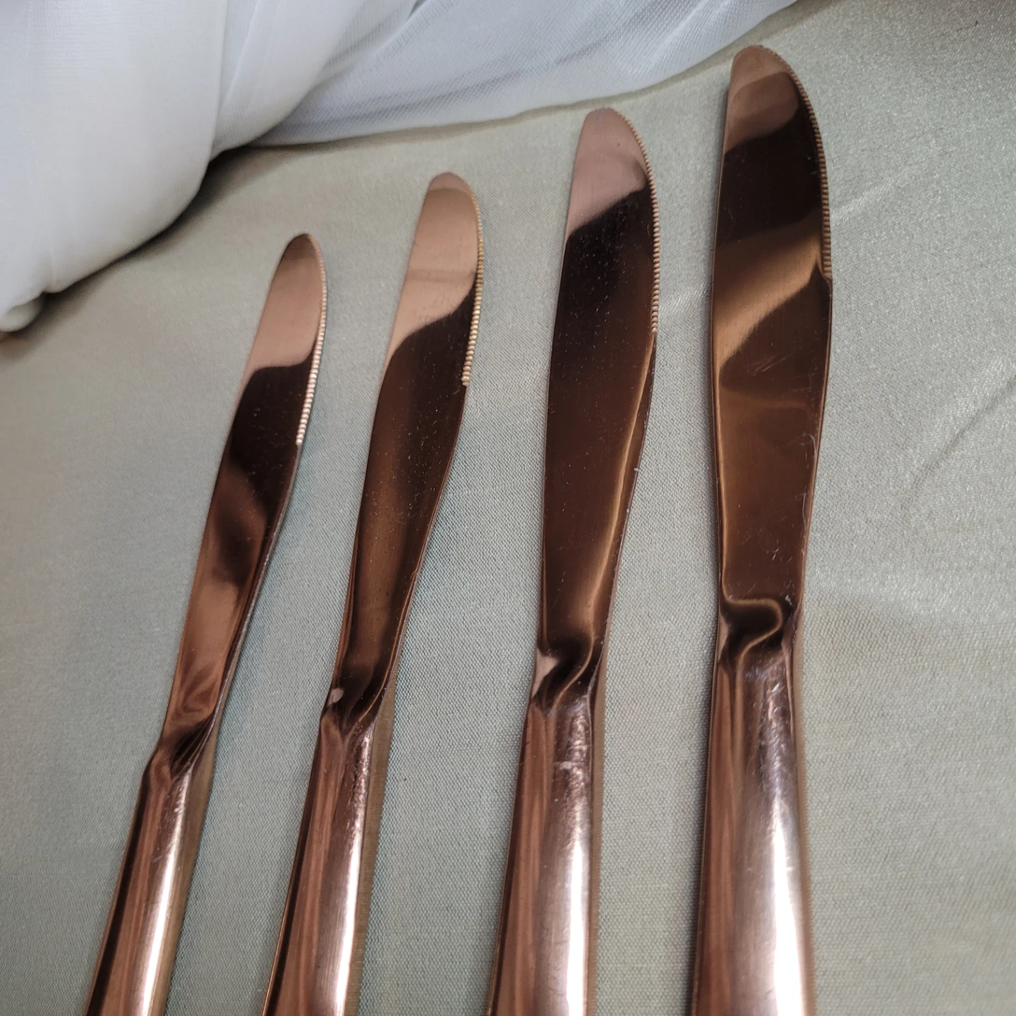 Set of 4 Stainless Steel Copper-Finish Butter Knives - photo 5