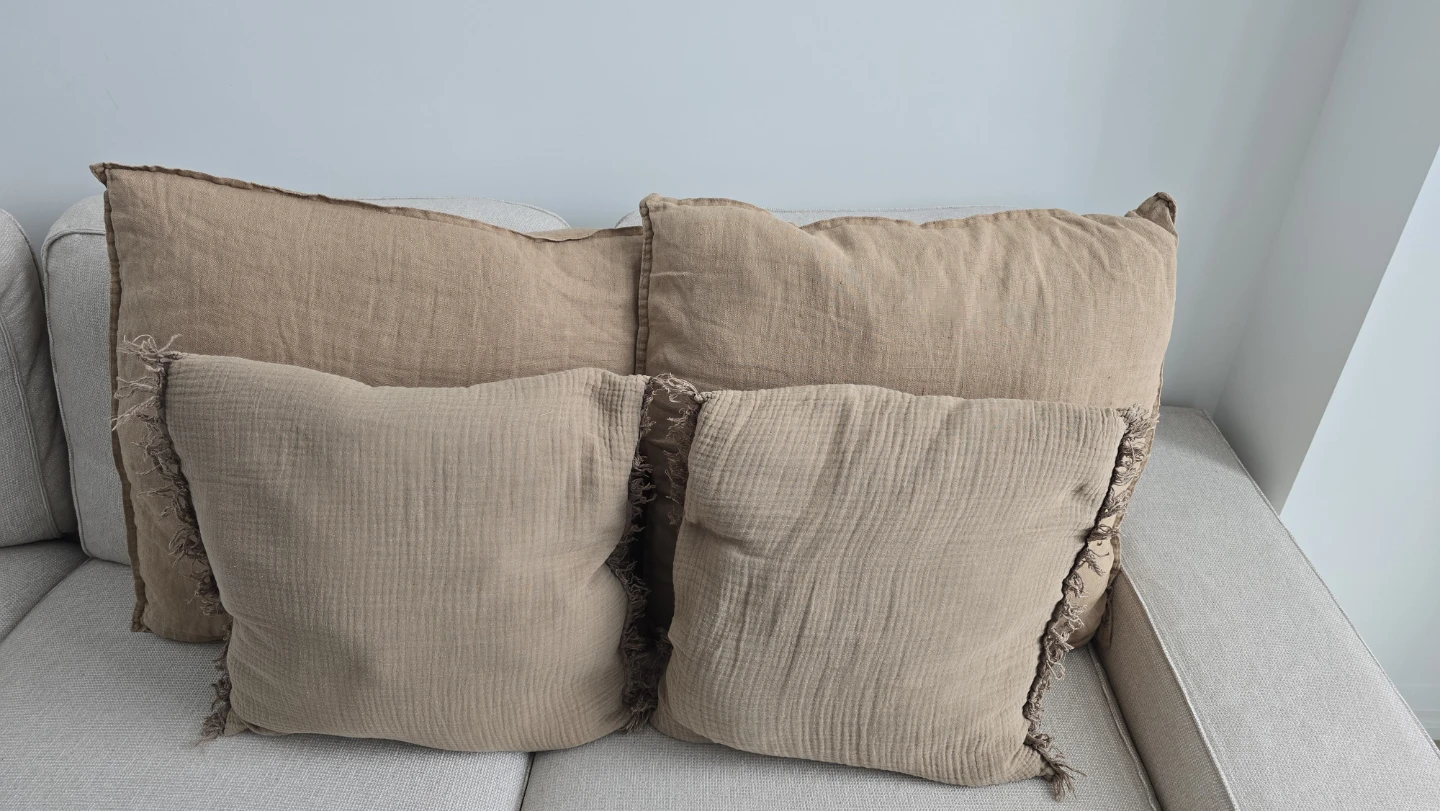 Beige Decorative Pillows - Set of 4