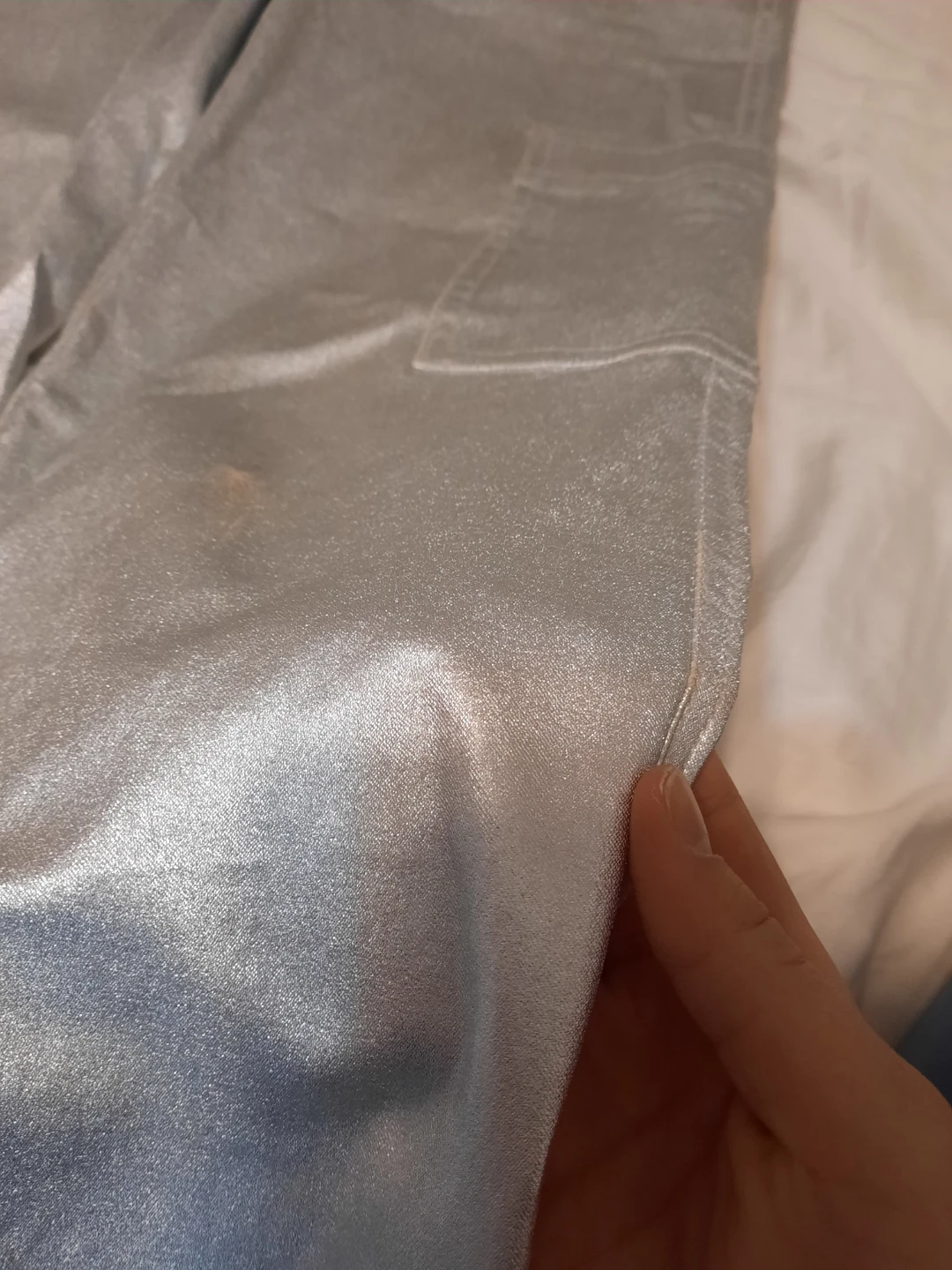 Silver Metallic Cargo Pants - photo 2