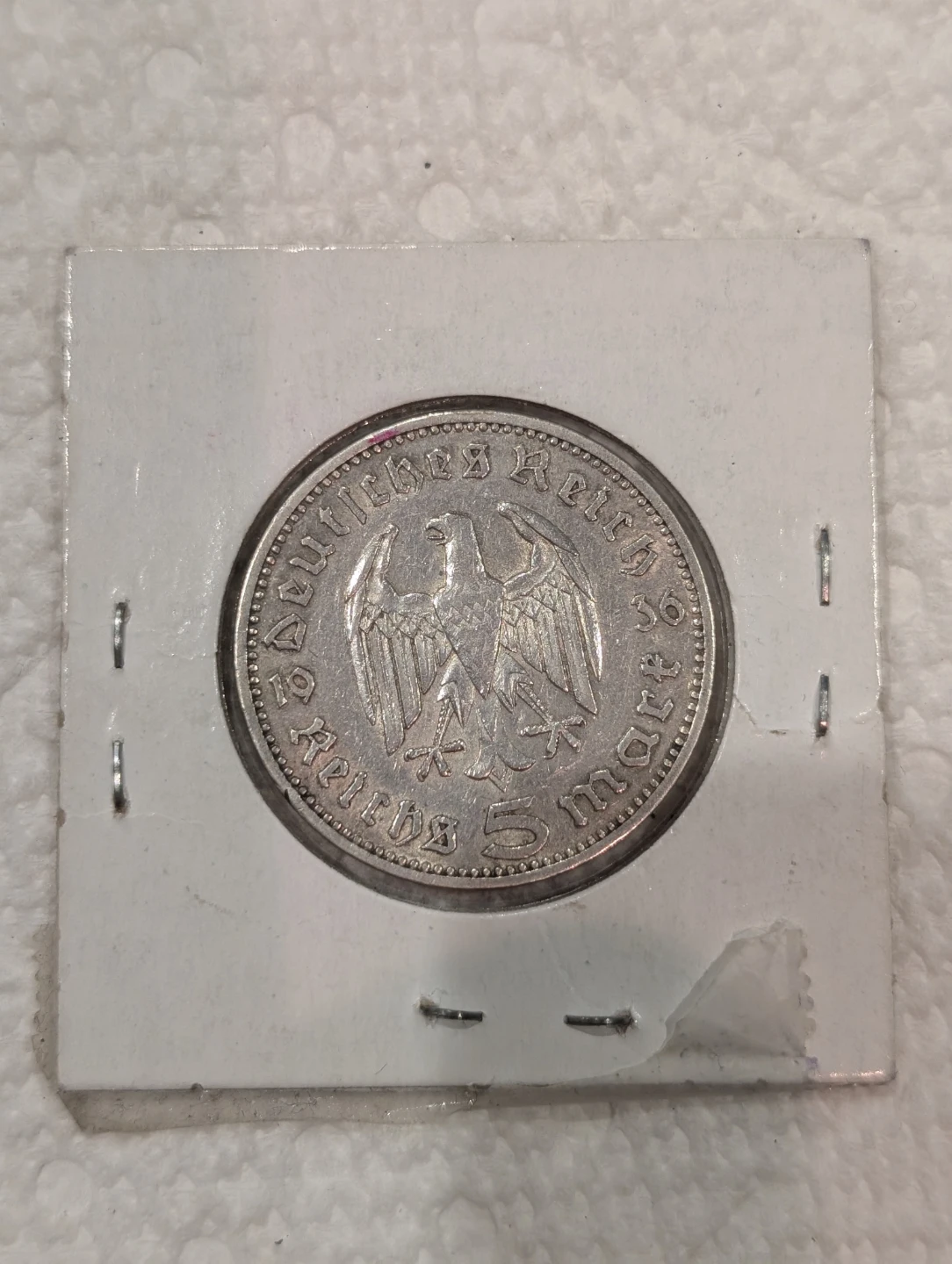 1936- A 5 Silver Reichsmark Paul Von Hindenburg - photo 2