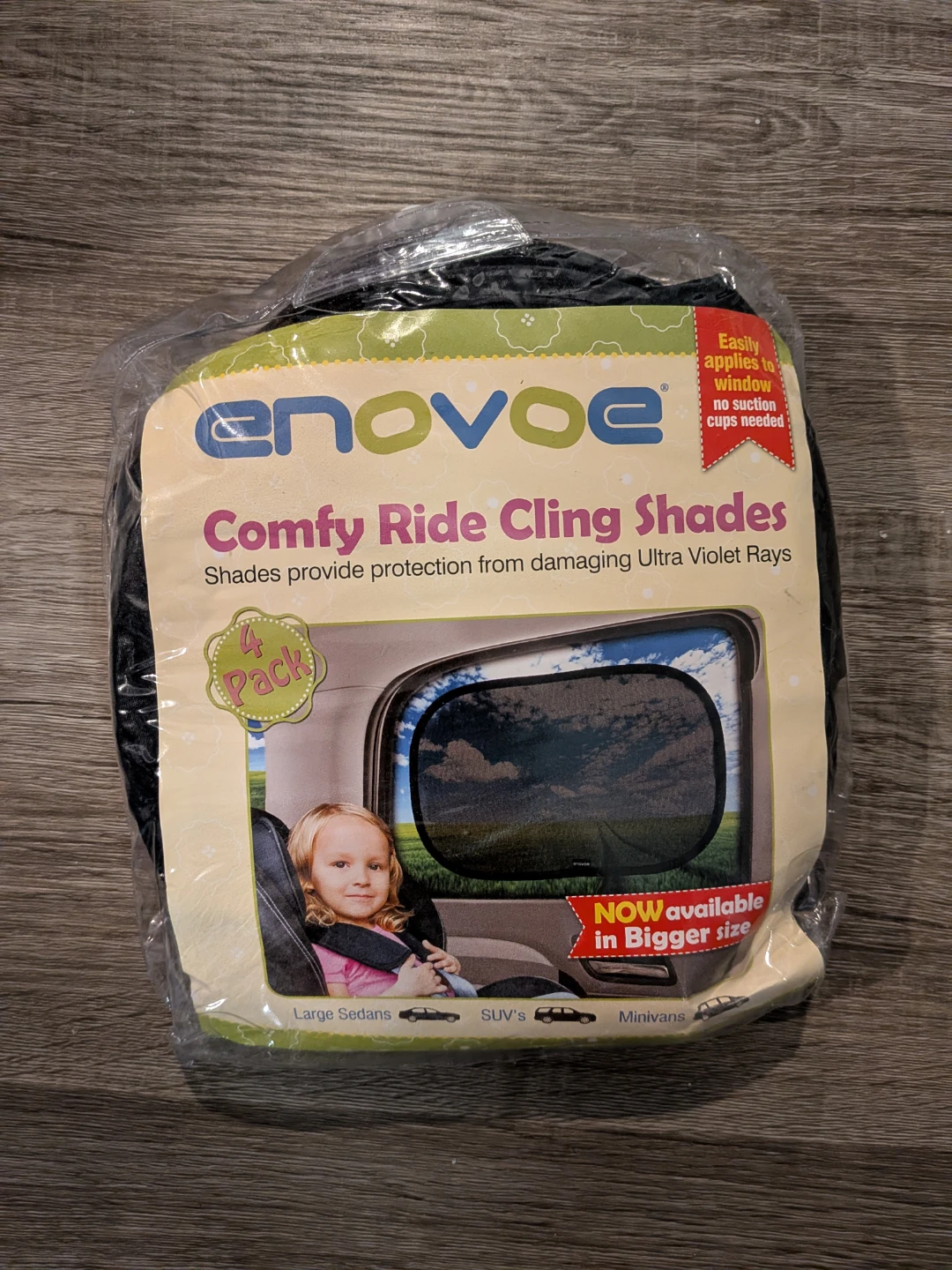 enovoe Comfy Ride Cling Shades - 4 Pack