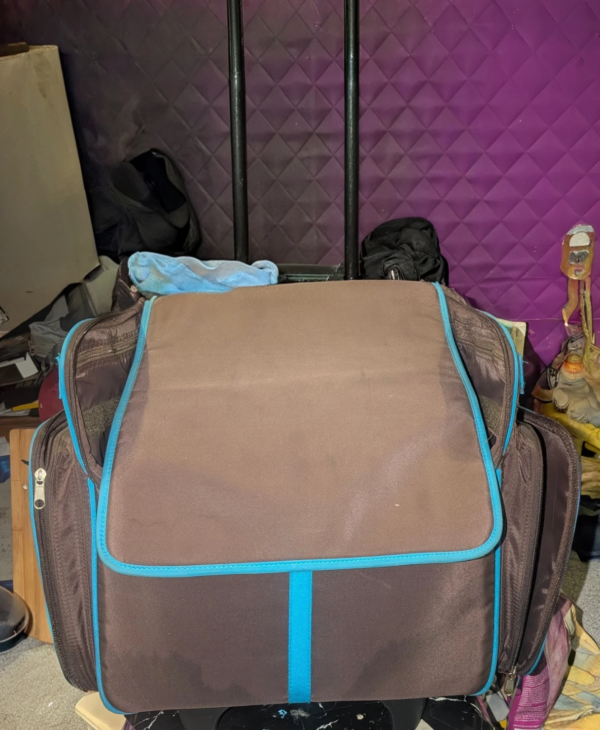 Brown and Blue Wheeled Travel Bag - photo 3