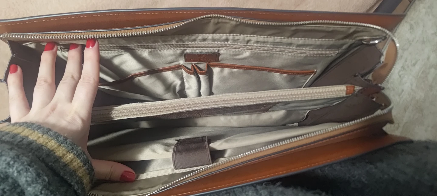 KOMTANTEN White and Brown Leather Tote Bag - photo 2