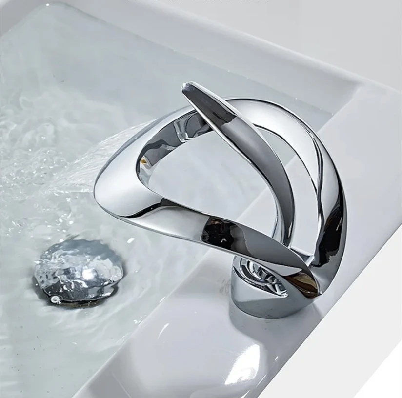 Modern Waterfall Bathroom Sink Faucet - Silver Finish - photo 3
