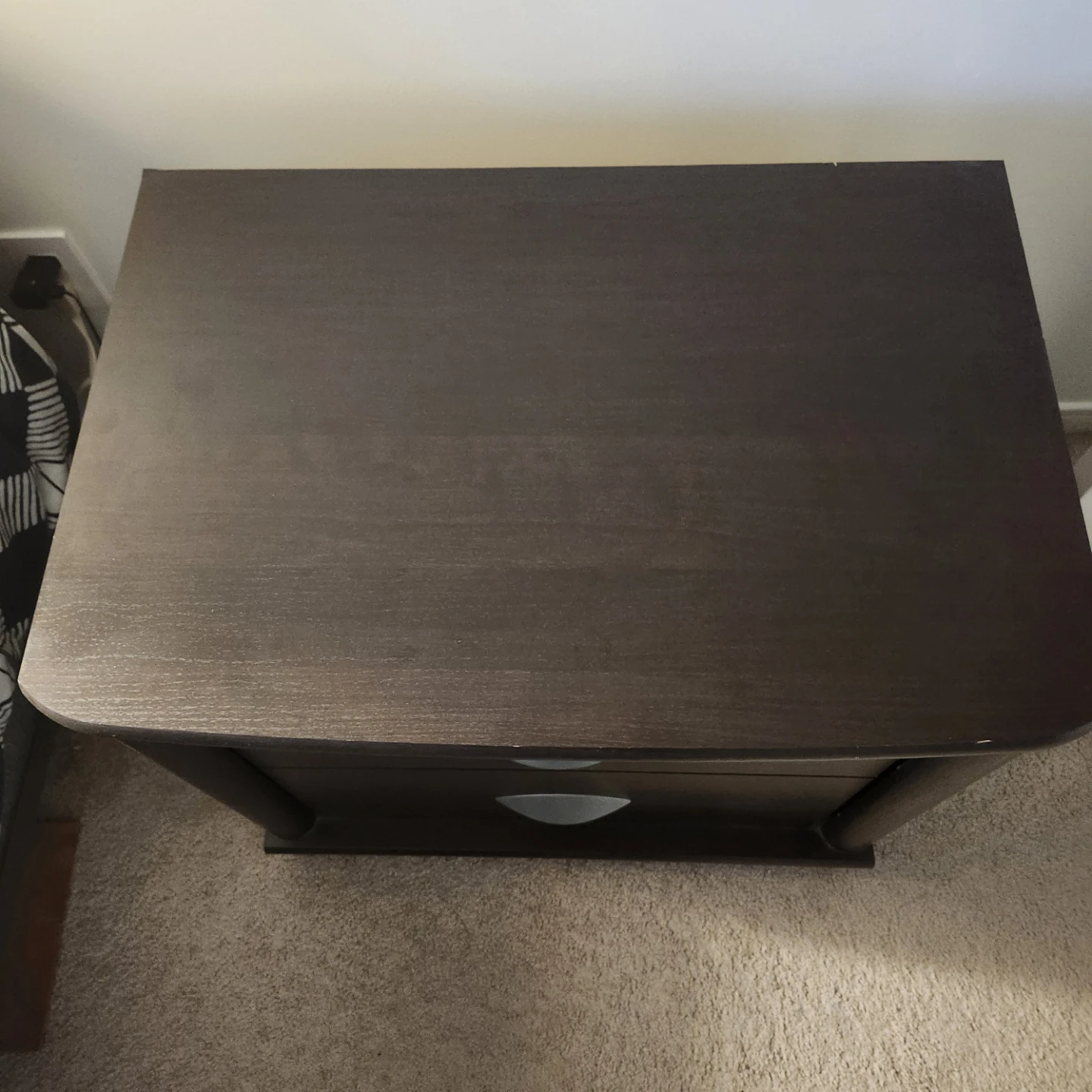 Dark Brown 2-Drawer Nightstand - photo 4