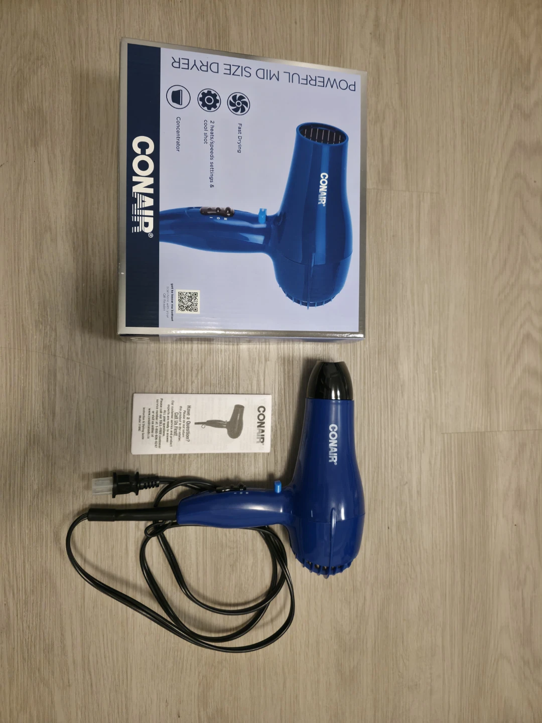 Conair Powerful Mid-Size Hair Dryer - Blue - photo 2