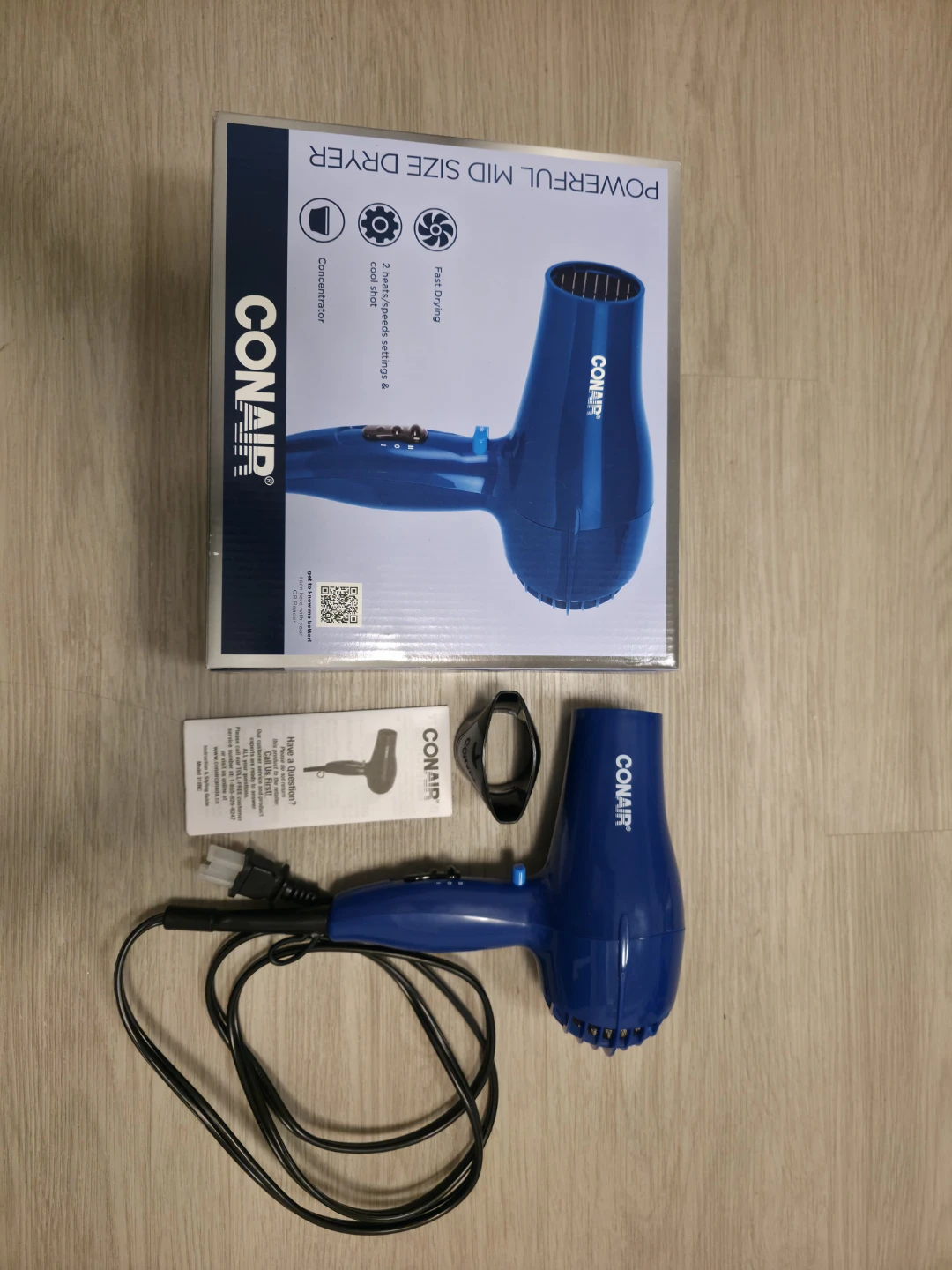 Conair Powerful Mid-Size Hair Dryer - Blue - photo 3