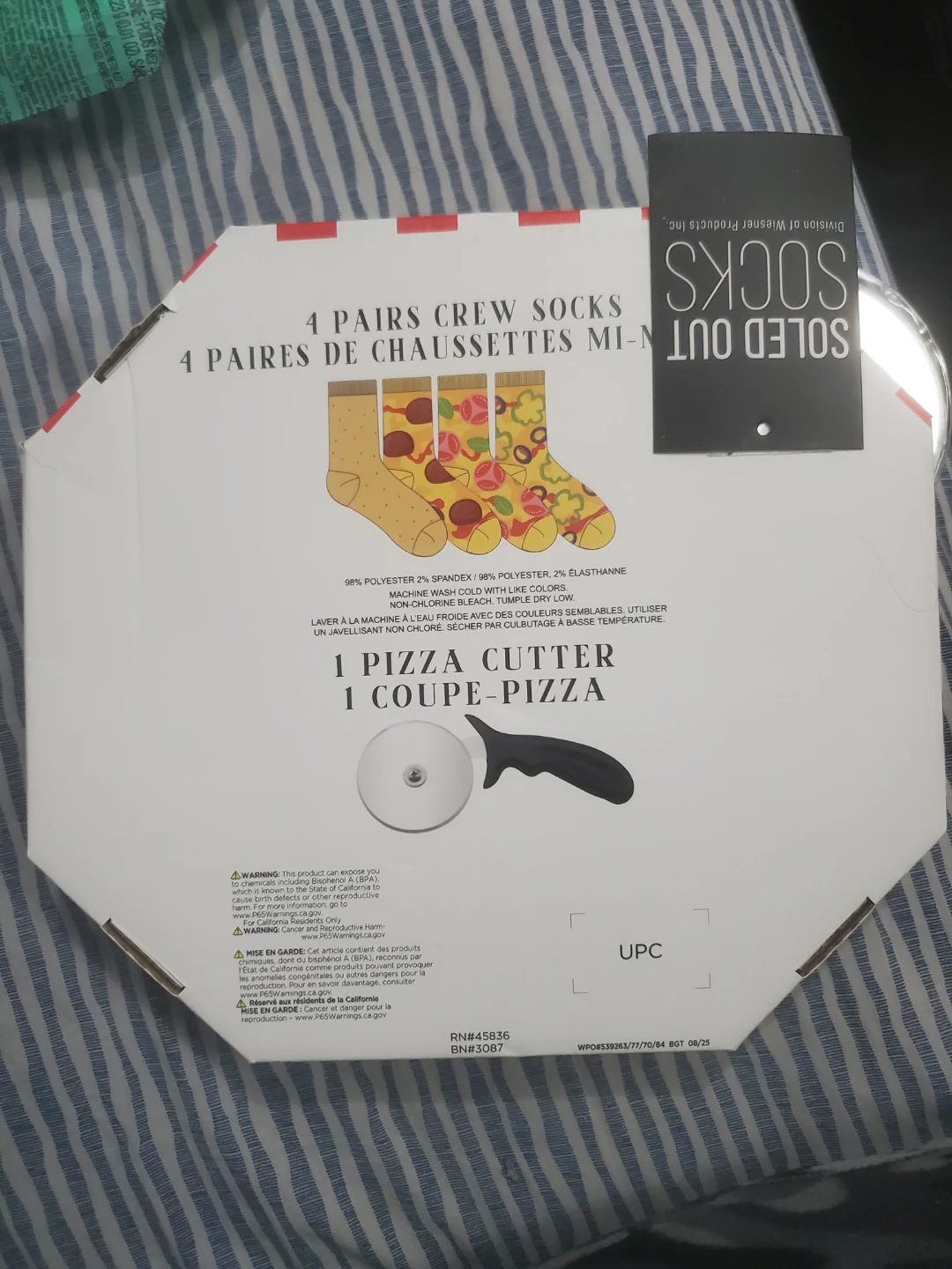 SEALED pizza socks gift set - photo 2