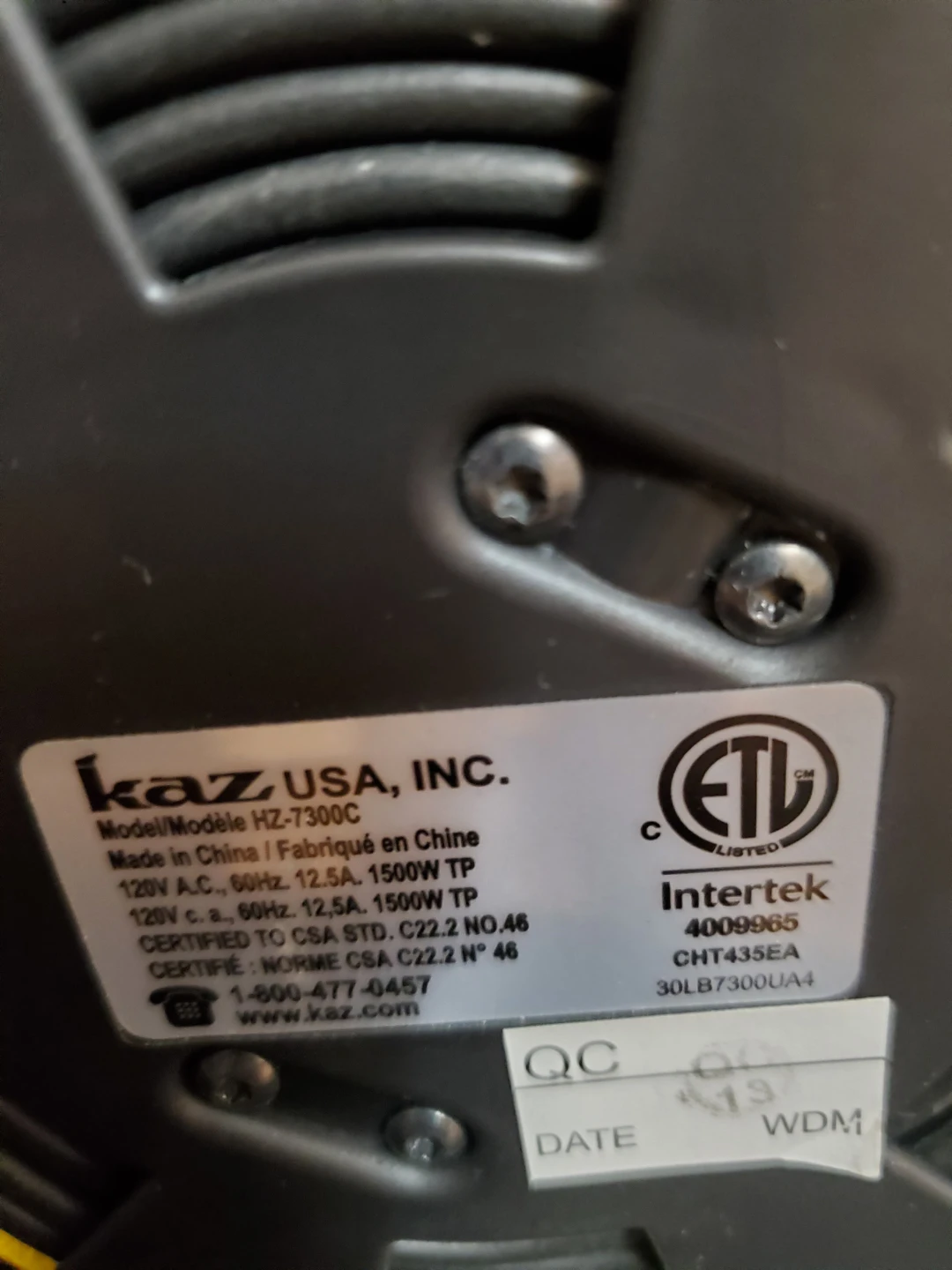 Honeywell EnergySmart HZ-7300C Heater - photo 5