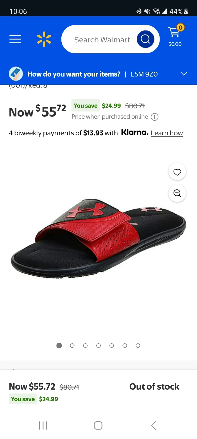 NEW Under Armour Ignite Blk/Red Slides 11 w/tags ($80 value)