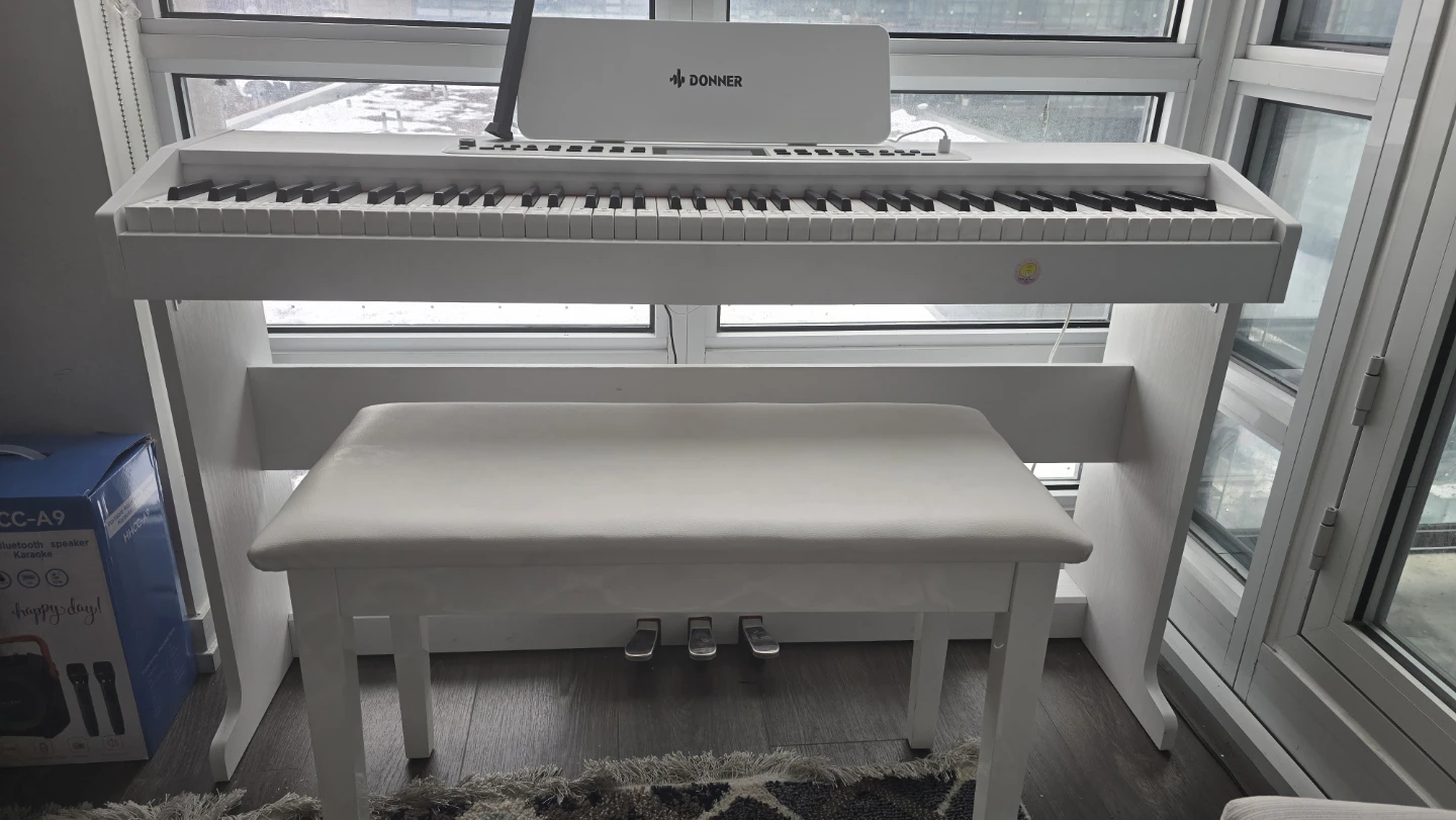 New Donner DDP-95 Digital Piano with Bench - White - photo 2