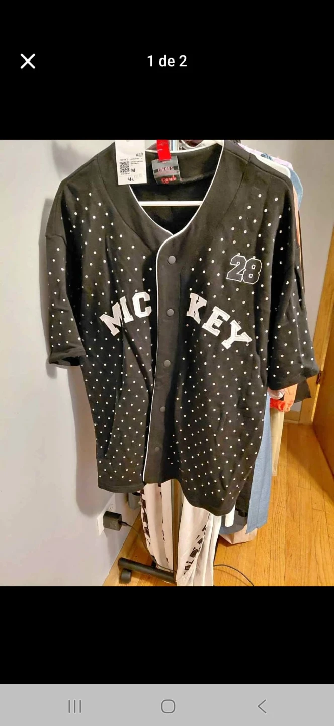 Mickey Mouse Black Baseball Jersey - Size M - photo 2
