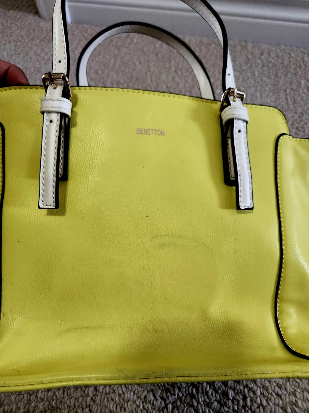 Benetton Yellow Tote Bag with Adjustable Strap - photo 4