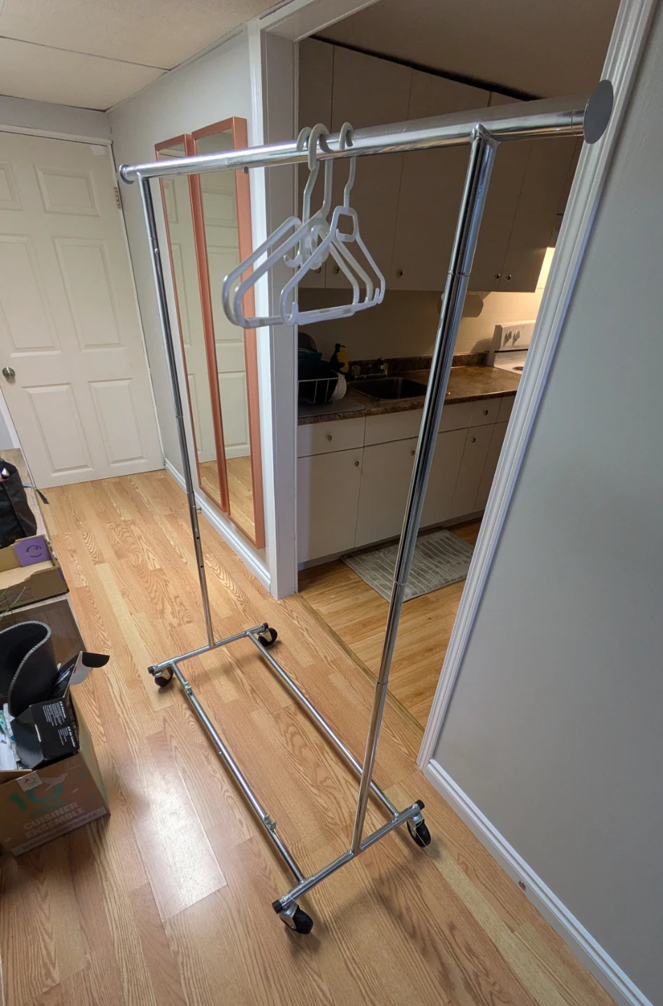 Rolling Clothes Rack Garment Wardrobe Storage - photo 2