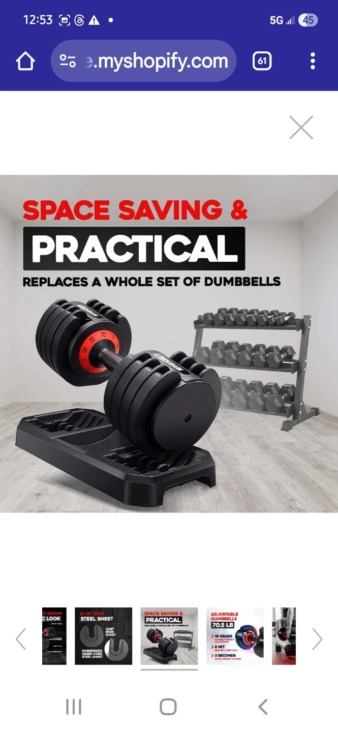 TechShark Twist 32 Adjustable Dumbbell 70 lbs - photo 2