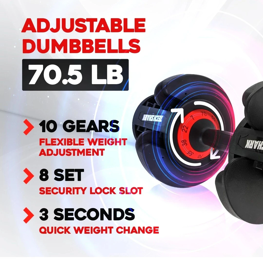 TechShark Twist 32 Adjustable Dumbbell 70 lbs - photo 5