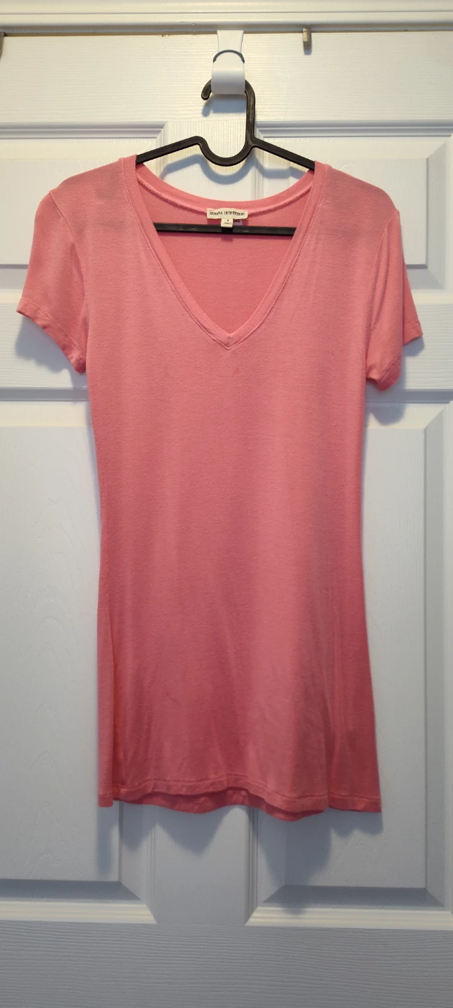 Pink V-Neck T-Shirt Size