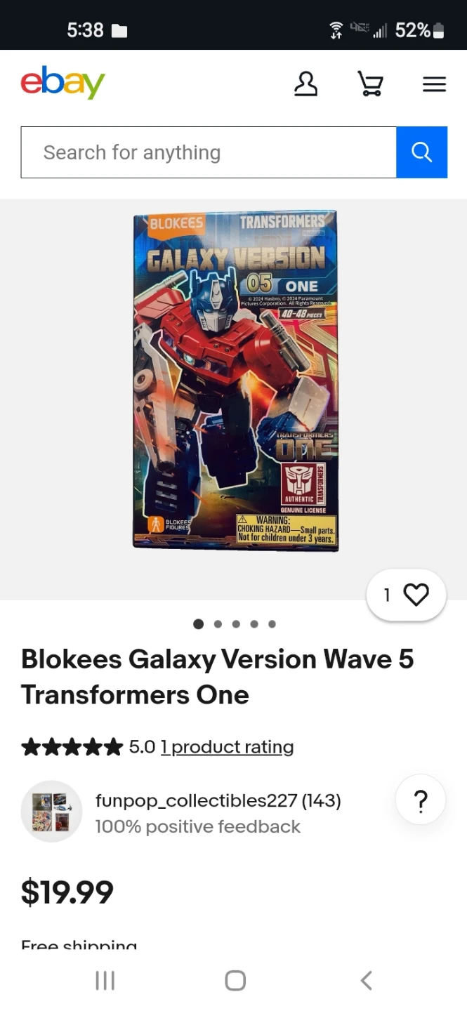 BLOKEES Transformers 05 TF:One movie Orion Pax Galaxy Version