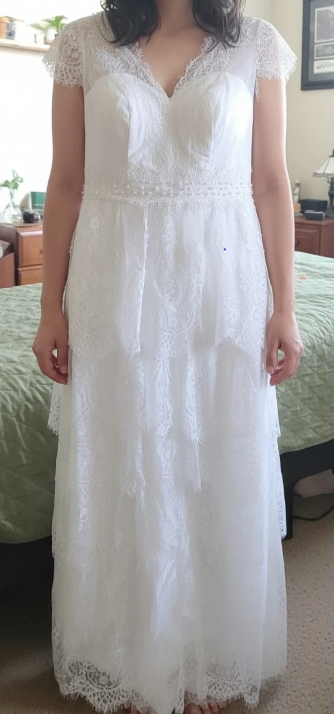 Lace Wedding Dress - White Size Small - photo 4