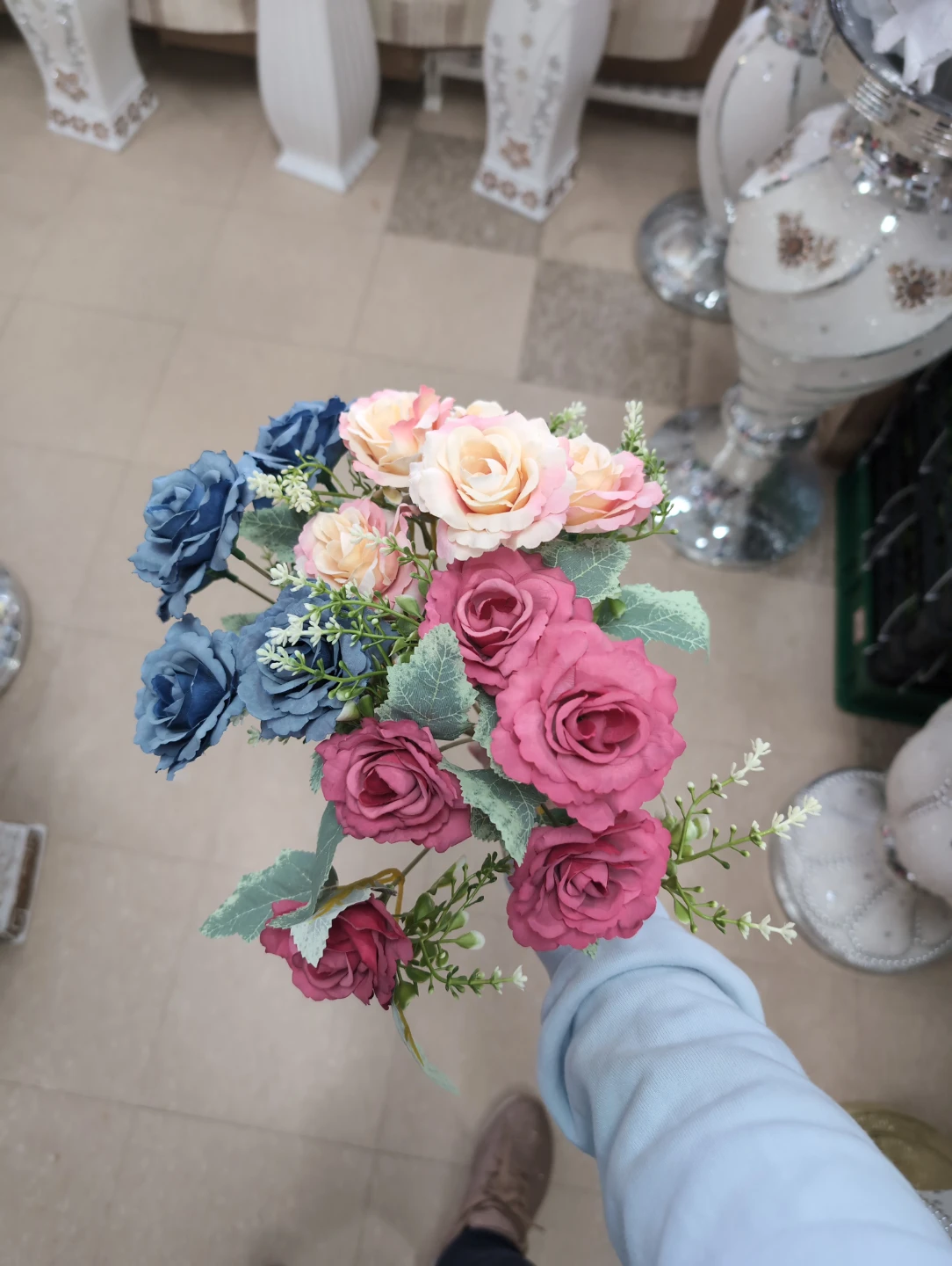 5 head artificial rose 2.5 inch $2 each bunch