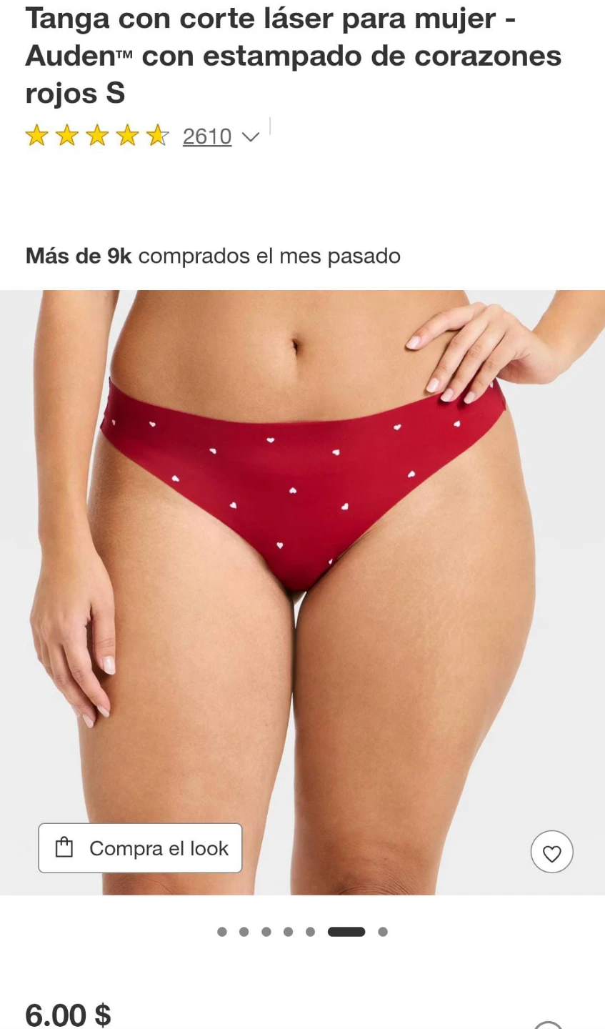 Auden Red Heart Laser Cut Thong S