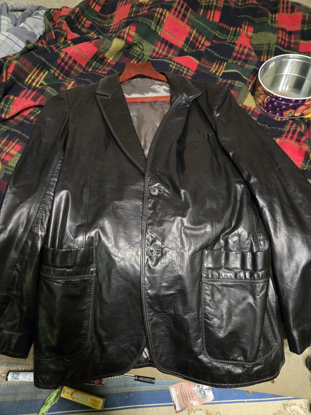 Laurence Roy Black Leather Blazer - Size M/M