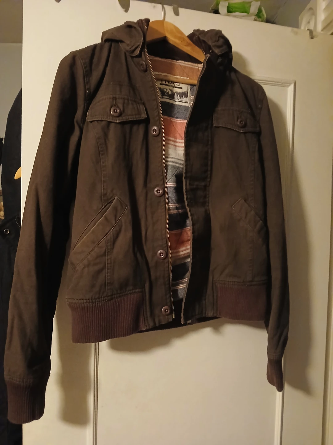 TNA Brown Hooded Jacket - Size Small