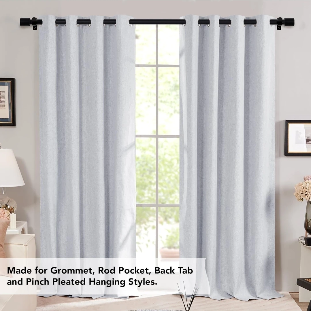 Black Telescoping Curtain Rod 48-84 inches - photo 3