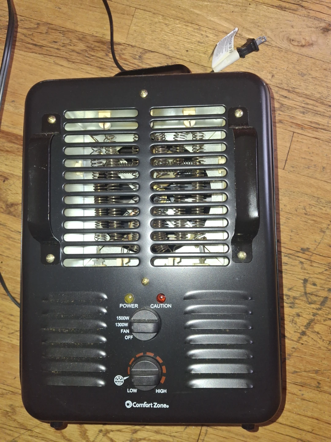 Comfort Zone Portable Electric Heater Fan - photo 4
