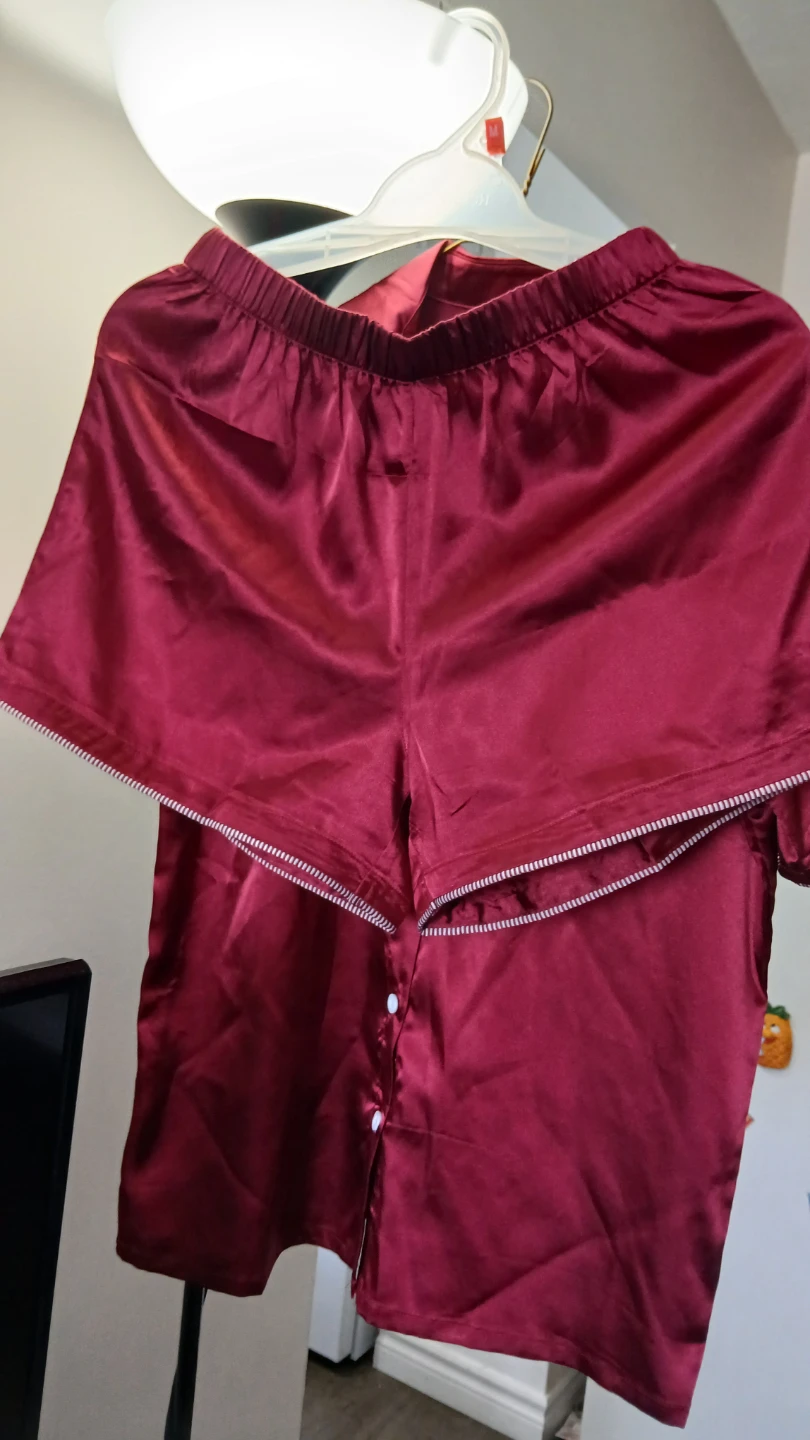 Burgundy Satin Pajama Set