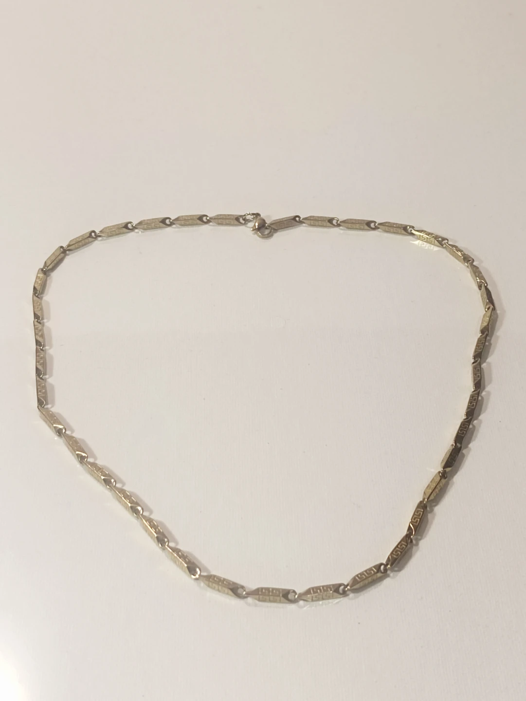 Gold Tone Patterned Chain Necklace - photo 3