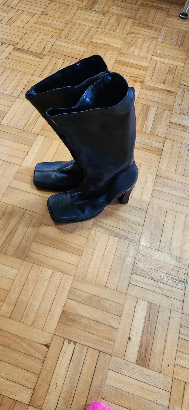 Aldo Black Leather Heeled Boots - Size 36 - photo 3