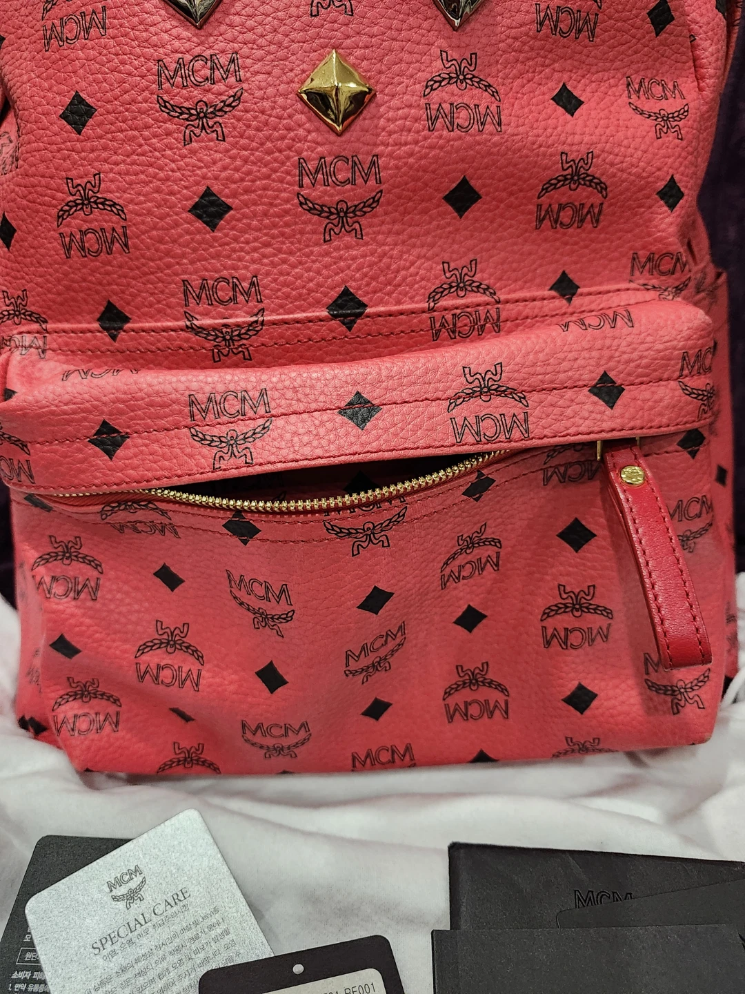 MCM Stark Backpack Large - Red/Pink - photo 3