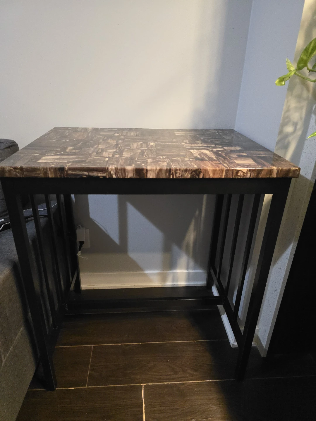 Counter Height Dining Table with Faux Marble Top