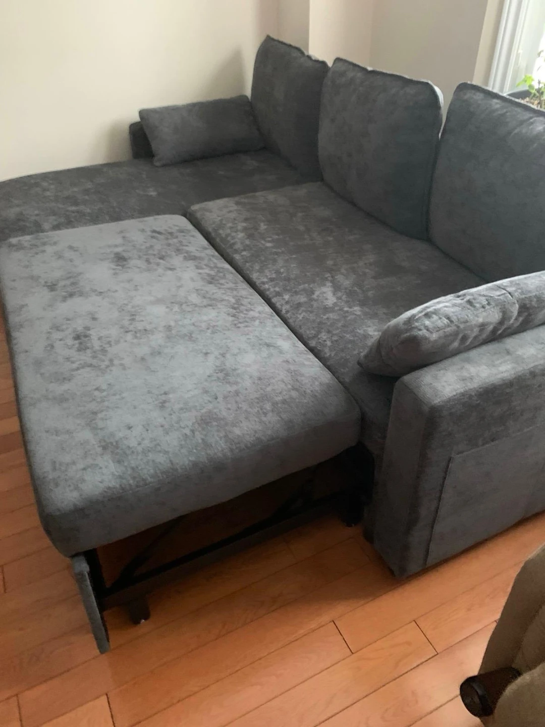Winlice 80" L-Shaped Sleeper Sofa - Dark Gray - photo 2