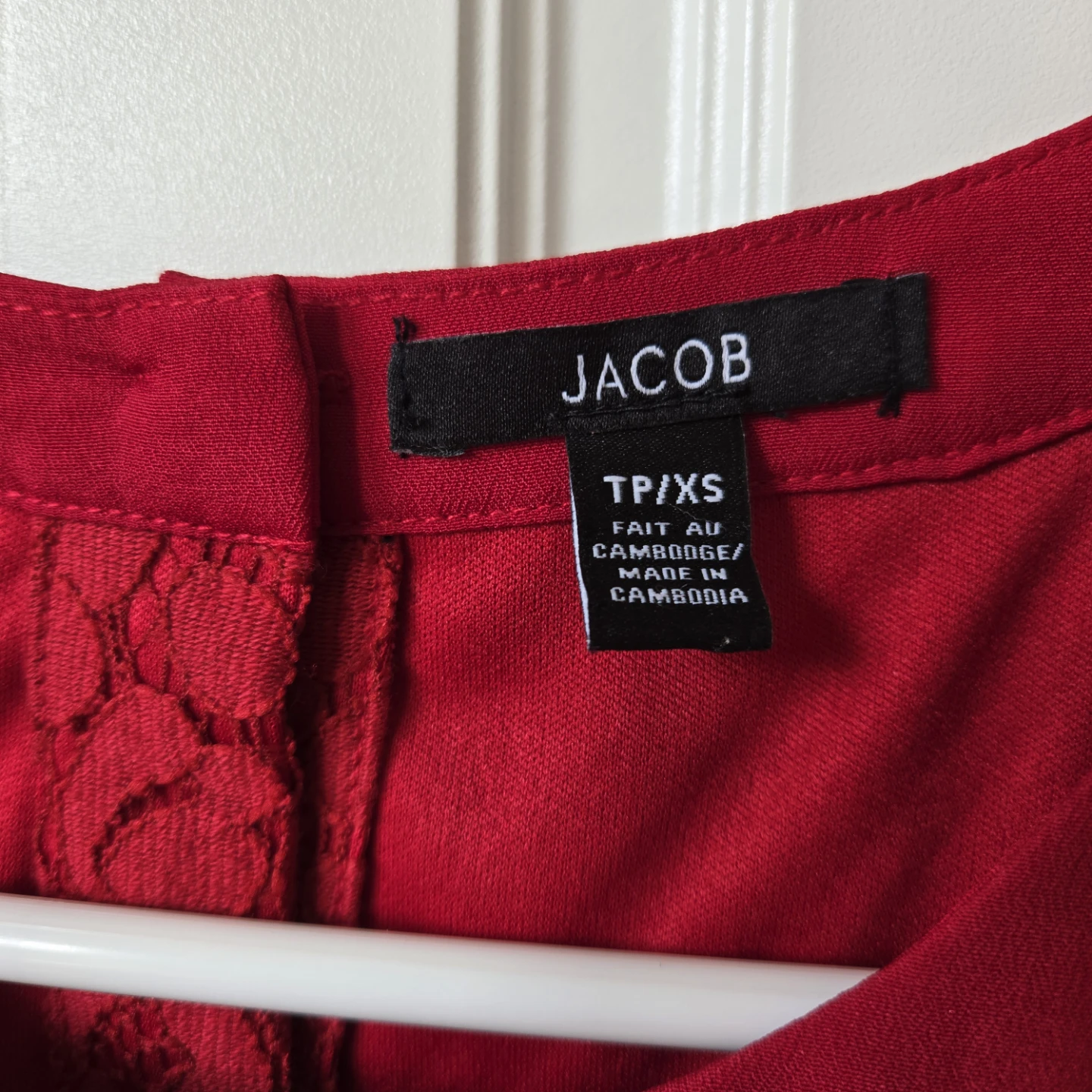 Jacob Red Lace Dress with Belt - Size TP/XS - photo 2