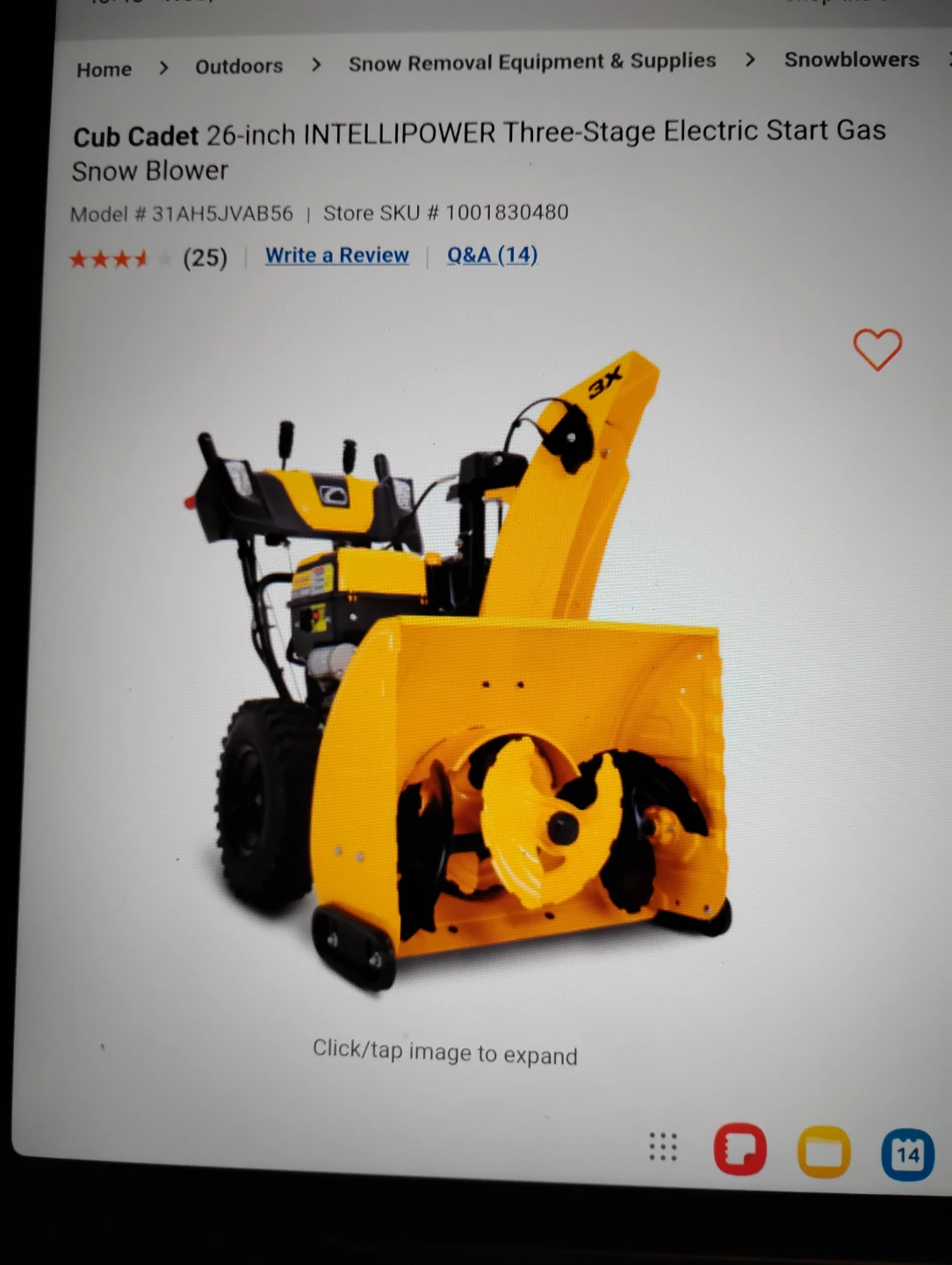 Cub Cadet 26-inch Snow Blower - Like New! - photo 2