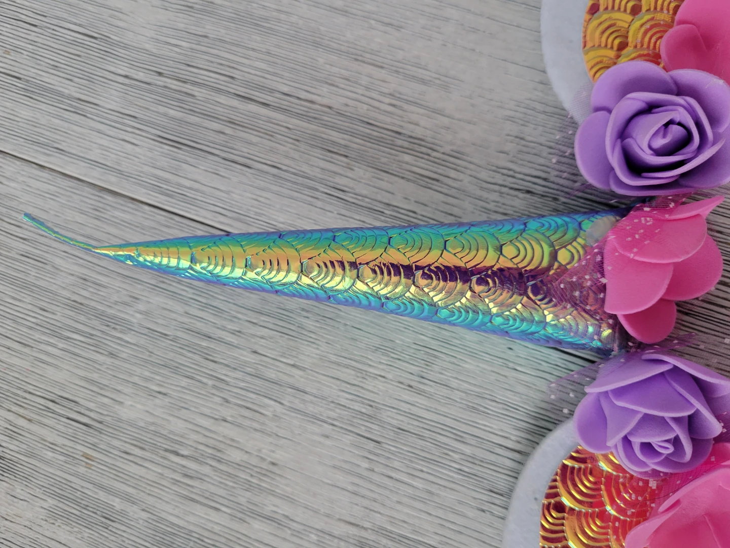 Unicorn Headband with Flowers - photo 4