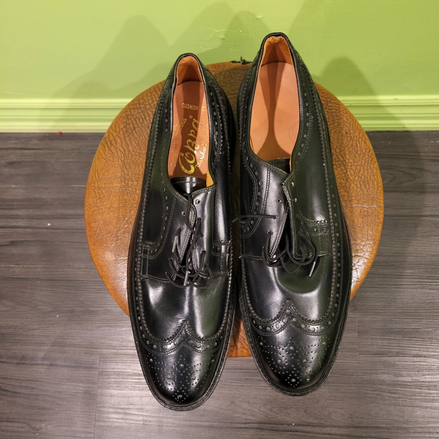 Cobra Men's Black Wingtip Dress Shoes