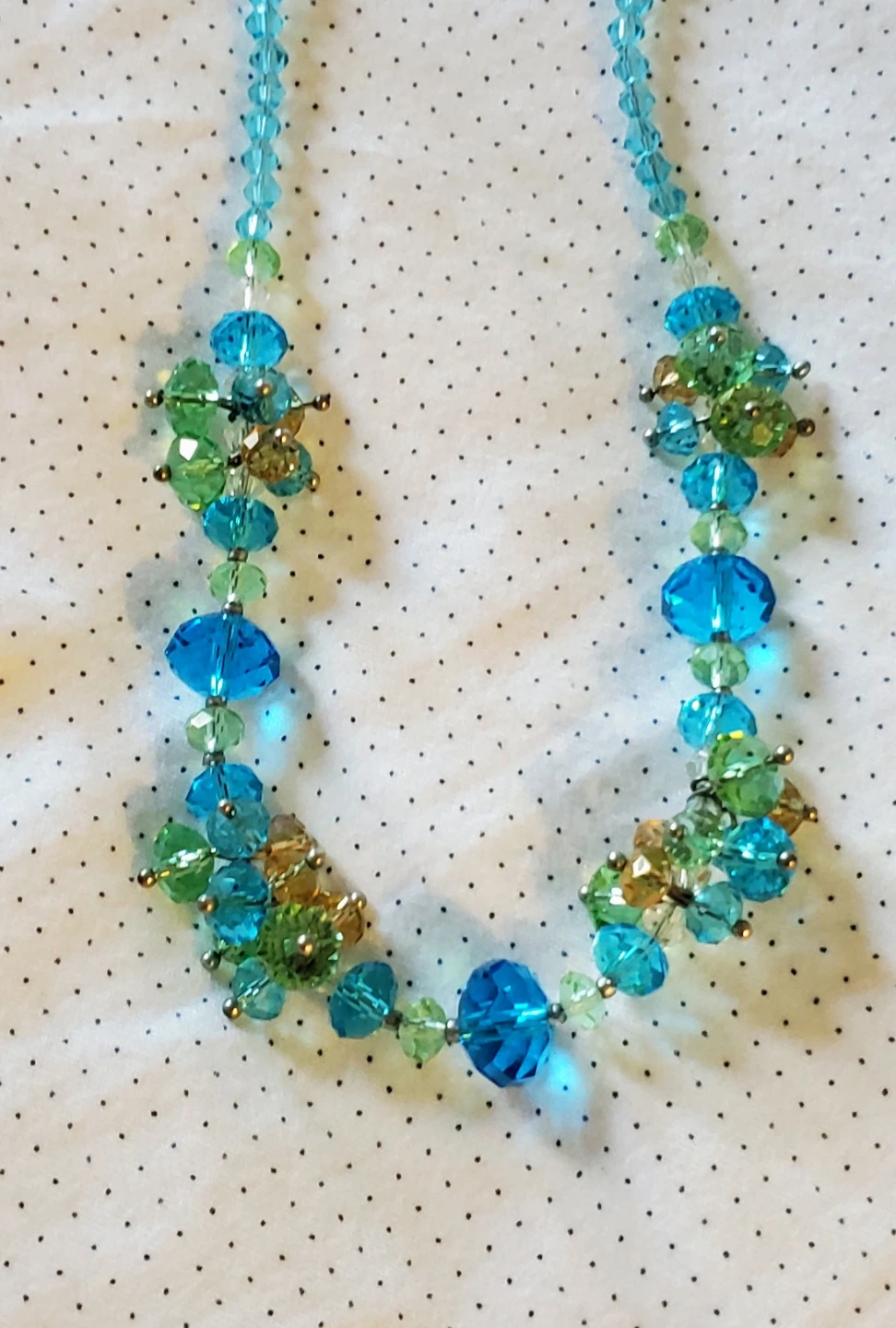 Colorful Blues Beaded Necklace "🧡