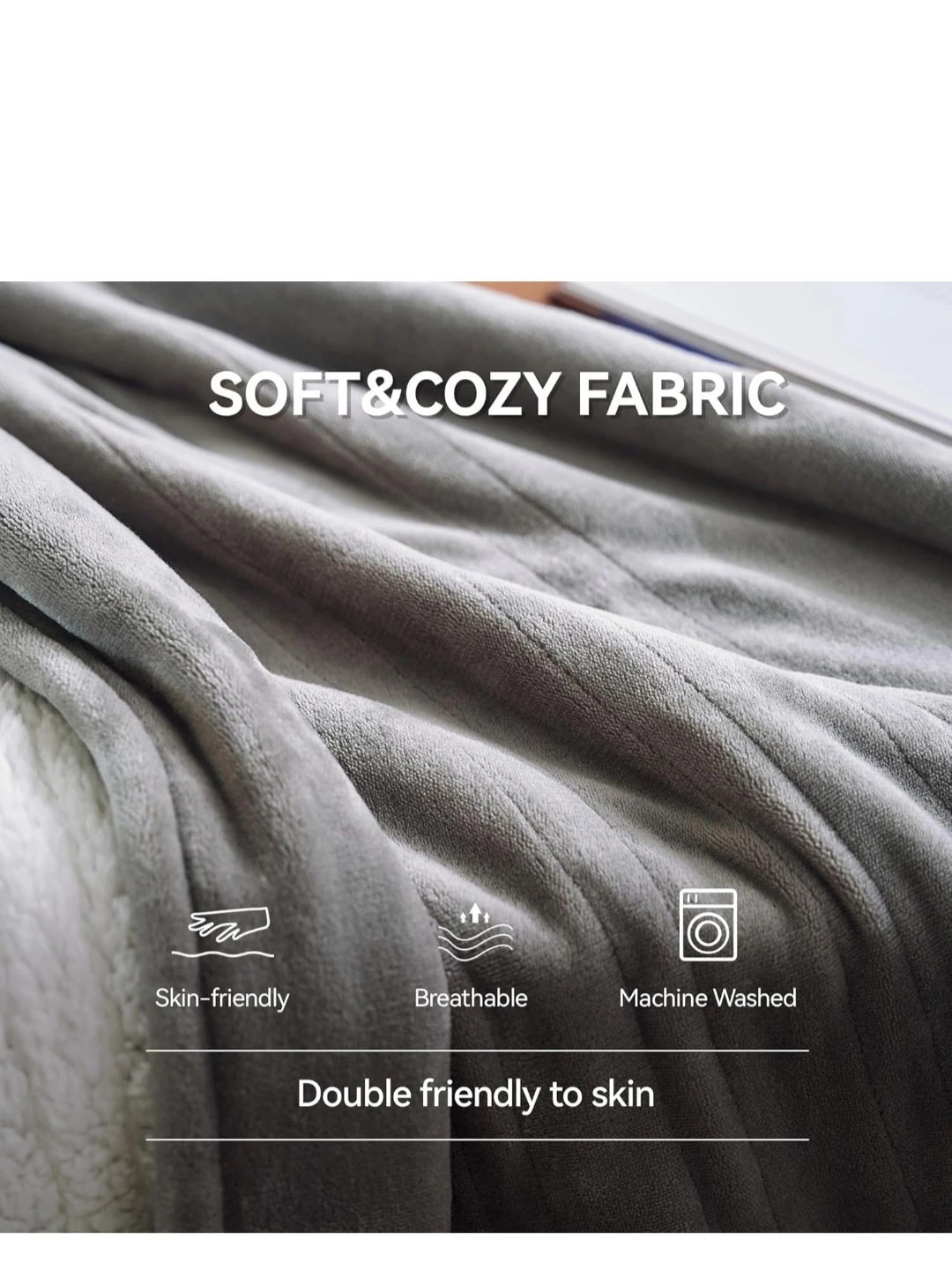 Heated  Blanket 50"x60" Grey