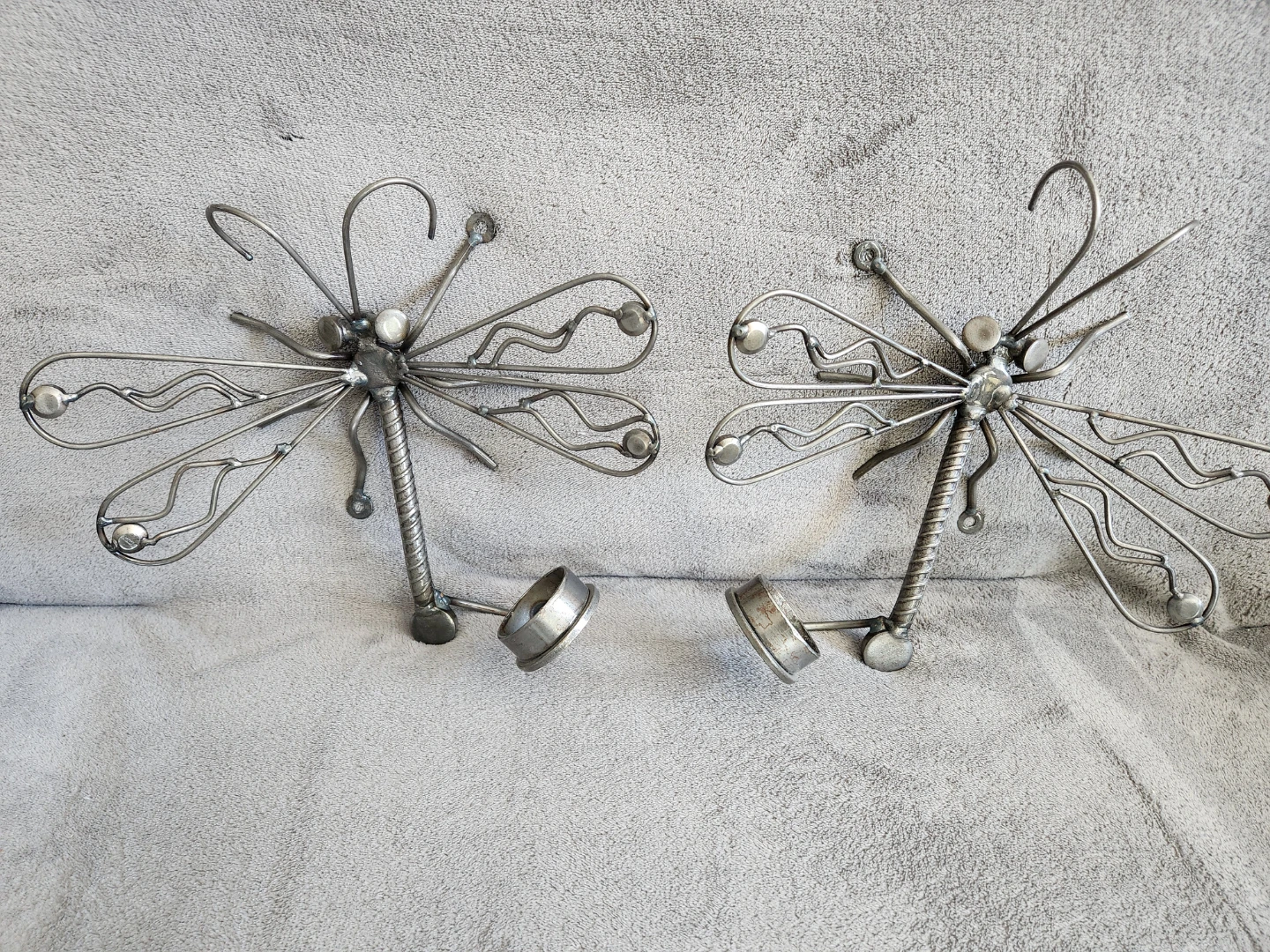 Set of 2 Metal Dragonfly Garden Stakes