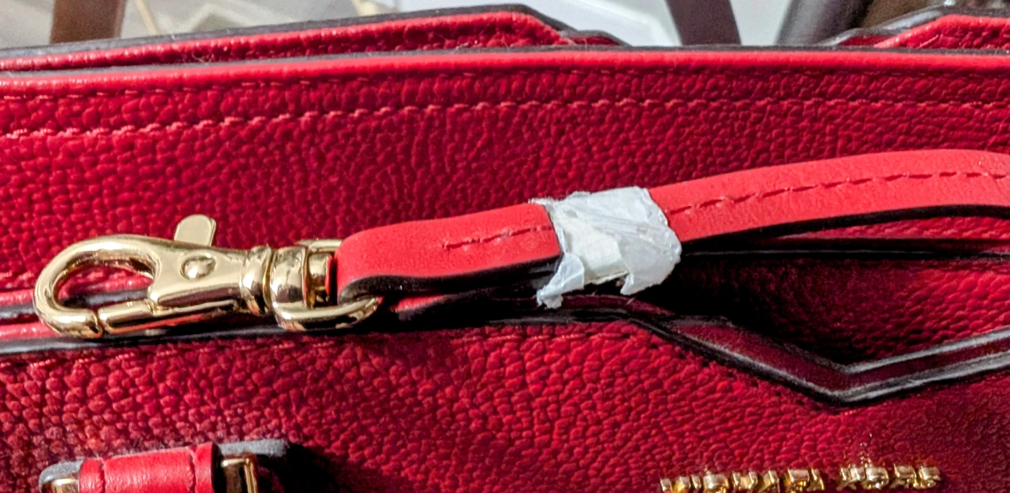 Authentic Michael Kors Medium Pebbled Leather Tote Bag, in red - photo 4