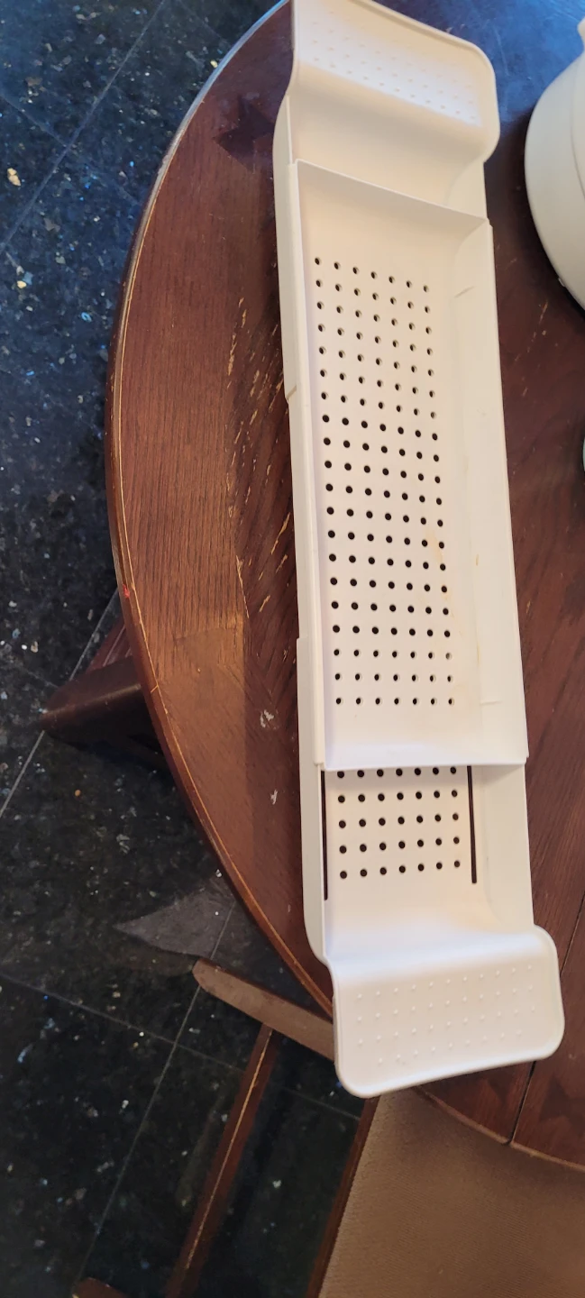 White Plastic Extendable Bath Caddy