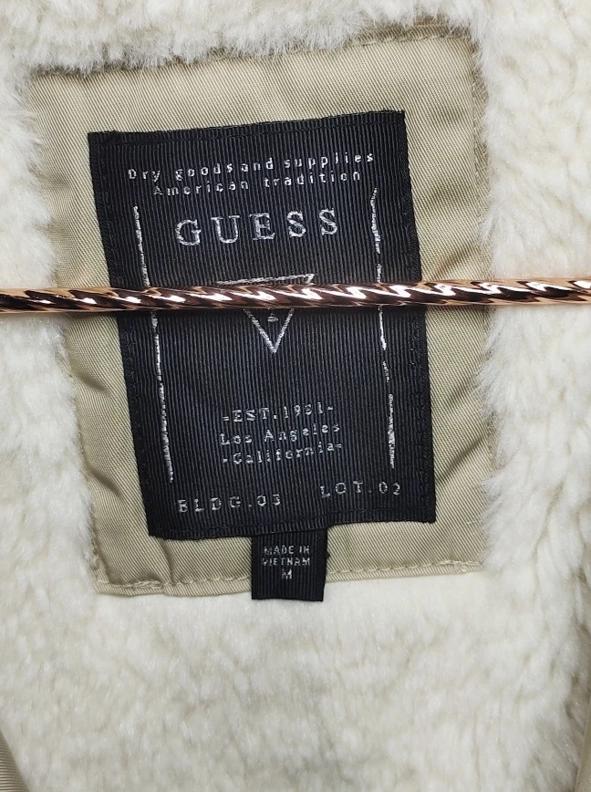 Guess Beige Sherpa Lined Coat - Size M - photo 2