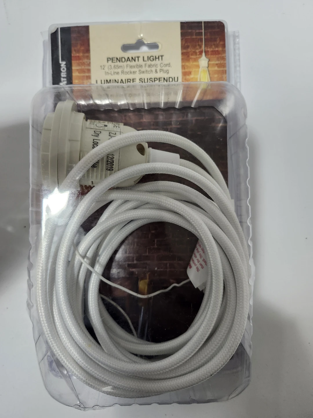 Atron Pendant Light Cord Kit - White