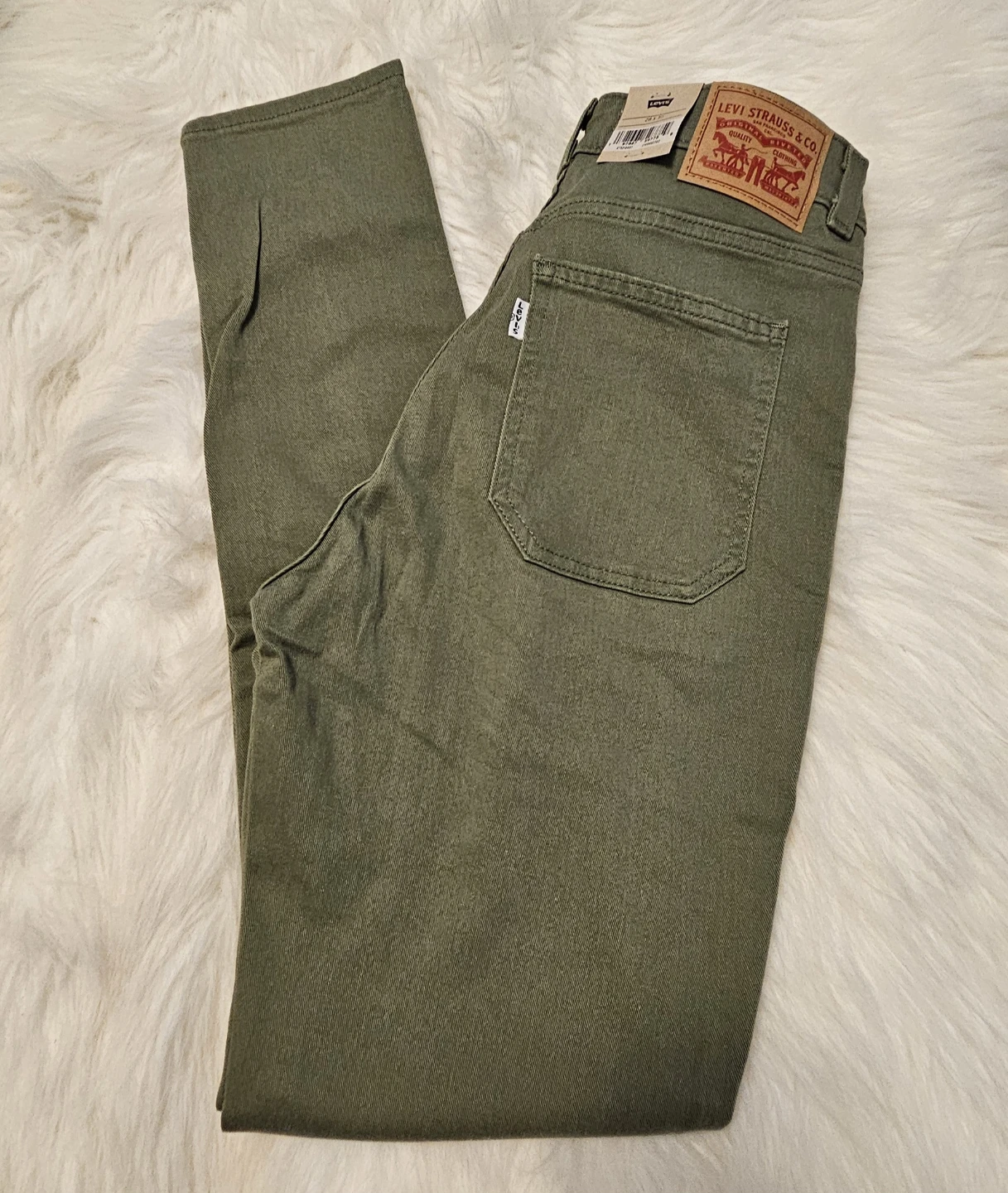 Levi's 721 High-Rise Skinny Jeans - Olive Green - Size 28 - photo 2
