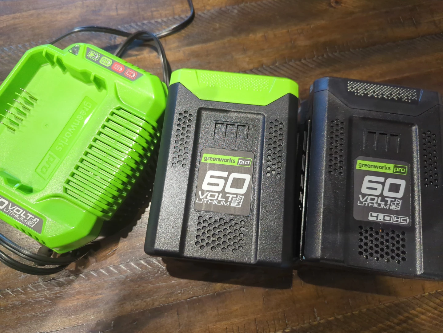 Greenworks Pro Charger + 60V Batteries (x2)