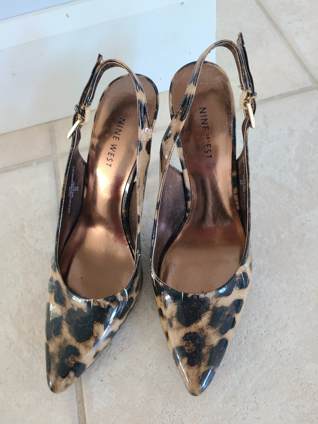 Nine West Leopard Print Slingback Heels